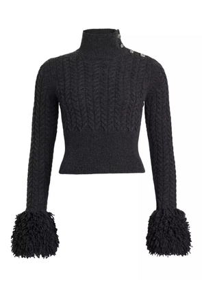 Patou cable-knit fringe-trimmed jumper - Grey