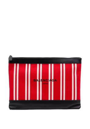 Balenciaga Pre-Owned 2017 M Canvas Navy Clip clutch bag - Red