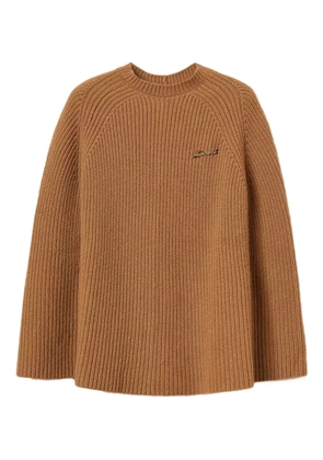 TWINSET ribbed jewel-embellished cape - Brown