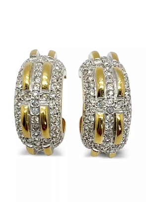 Jennifer Gibson Jewellery 1980s Swarovski huggie earrings - Gold