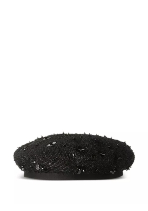 Maison Michel beaded textured beret - Black
