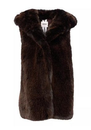 Sword hooded fur vest - Brown
