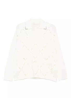 LIU JO cut-out detail knitted sweater - White