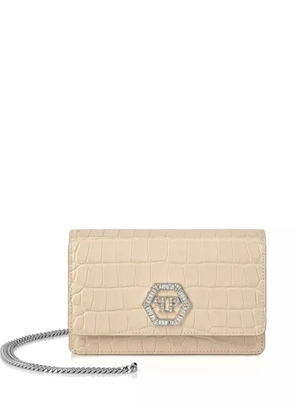 Philipp Plein crystal-embellished crossbody bag - Neutrals