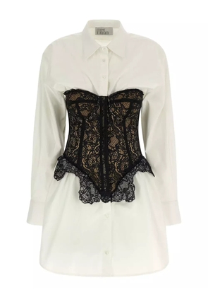 Giuseppe Di Morabito lace-bustier shirt mini dress - White