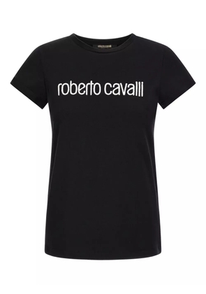 Roberto Cavalli logo-embroidered T-shirt - Black