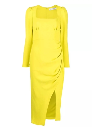 Self-Portrait ruched-detail midi dress - Green