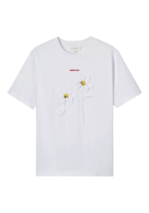 SHUSHU/TONG flower-appliqué cotton T-shirt - White