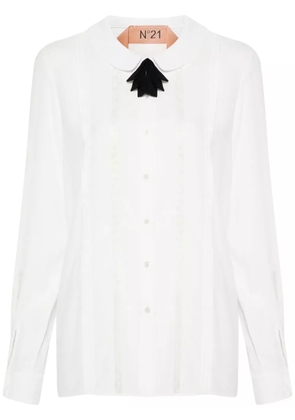 Nº21 lace-trim shirt - Neutrals