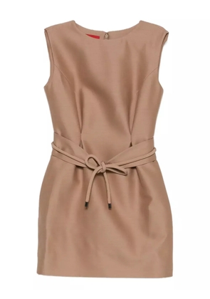 Curiel sleeveless belted mini dress - Brown