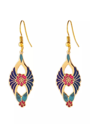 Susan Caplan Vintage 1980s Cloisonné post earrings - Gold