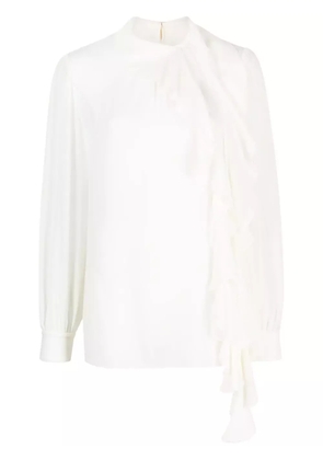 Dolce & Gabbana frilled-trim silk blouse - White