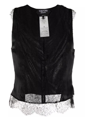 TOM FORD silk-satin lace camisole top - Black