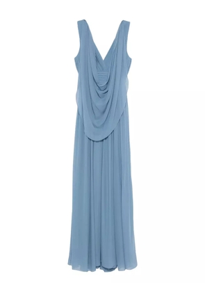 Elie Saab draped V-neck maxi dress - Blue