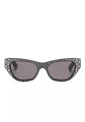 Alexander McQueen Eyewear rhinestone-embellished cat-eye sunglasses - Black