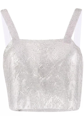Santa Brands rhinestone-embellished crop top - SILVER