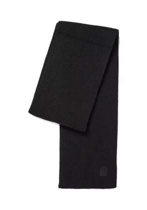 Parajumpers logo-patch wool scarf - Black