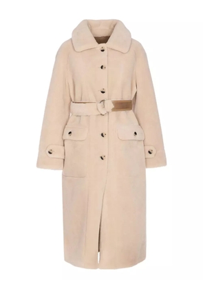 Urbancode faux-fur belted coat - Neutrals