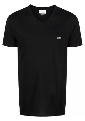Lacoste logo-patch V-neck cotton T-shirt - Black