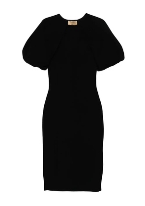 Curiel puff-sleeve sheath midi dress - Black