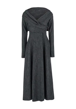 Alberta Ferretti off-shoulder wrap maxi dress - Grey