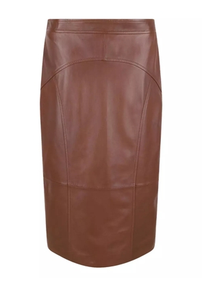Max Mara panelled leather midi skirt - Brown