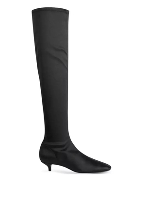 TOTEME 40mm satin knee-high boots - Black