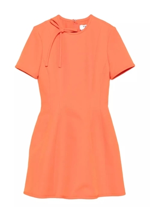 MSGM neck-tie short-sleeve mini dress - Orange
