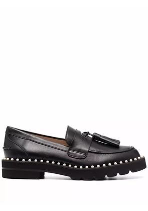 Stuart Weitzman Mila pearl-embellished loafers - Black
