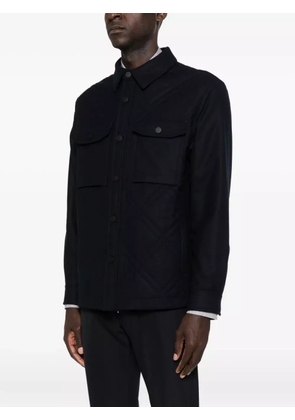 Brioni quilted-pattern shirt jacket - Blue
