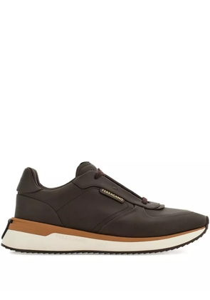 Ferragamo calfskin leather sneakers - Brown