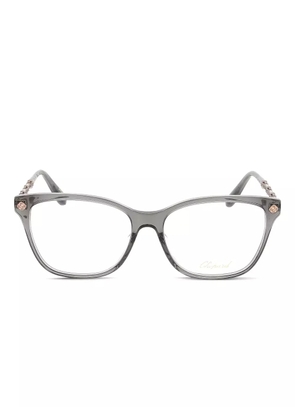 Chopard Eyewear crystal-embellished square glasses - Grey