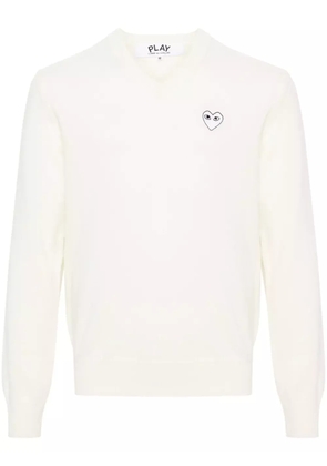 Comme Des Garçons Play heart-patch wool jumper - Neutrals