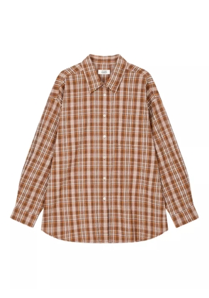 TOMBOY checked single-pocket shirt - Orange