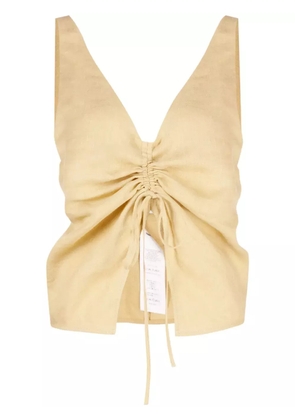Nanushka linen drawstring top - Green