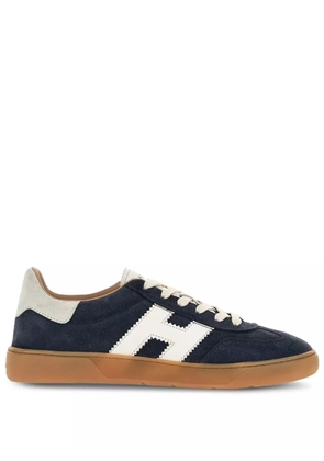 Hogan logo-patch leather sneakers - Blue