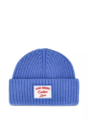 Giada Benincasa ribbed-knit logo-patch beanie hat - Blue
