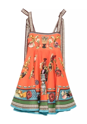 ALEMAIS Rocco fruit-print tie-strap mini dress - Orange