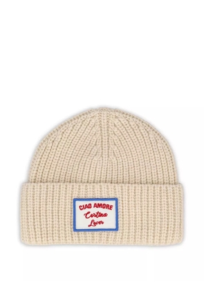 Giada Benincasa ribbed-knit logo-patch beanie hat - Neutrals