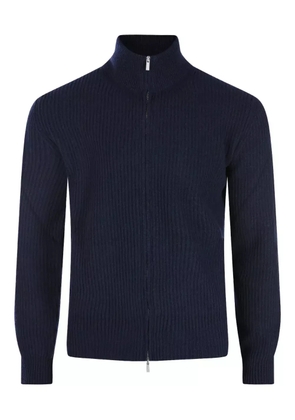 Lardini ribbed zip-up sweater - Blue