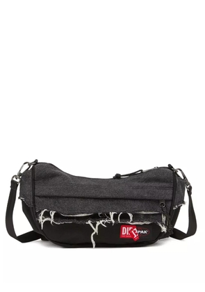 Diesel x Eastpak frayed denim shoulder bag - Black