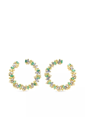 Suzanne Kalan 18K yellow gold Sideways sapphire and diamond earrings