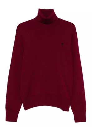 AMI Paris roll-neck embroidered sweater