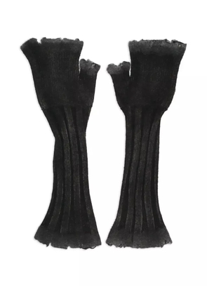 Avant Toi ribbed fingerless gloves - Black