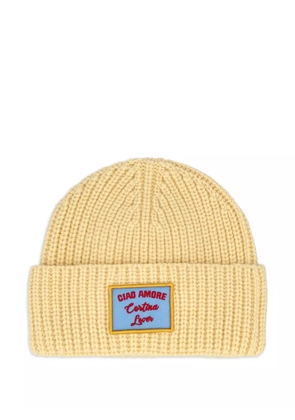 Giada Benincasa ribbed patch beanie - Yellow