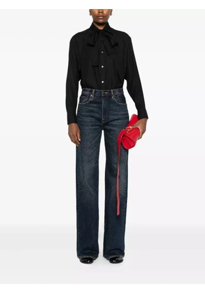 ARCHIVIO 67 bow-detail silk shirt - Blue