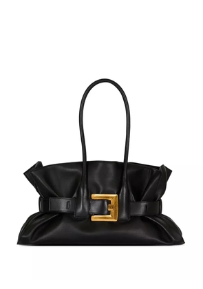 Balmain large Anthem buckle-detailed calfskin tote bag - Black