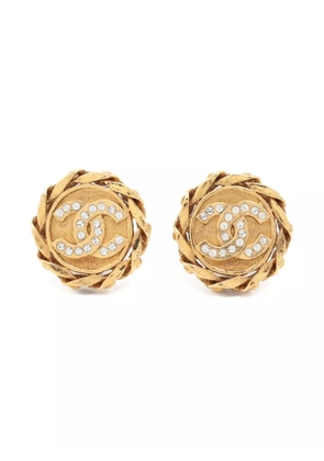 CHANEL Pre-Owned 1998 interlocking-CC coin clip-on earrings - Gold