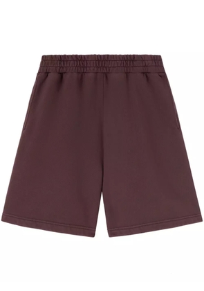 Palm Angels logo-print cotton track shorts - Red