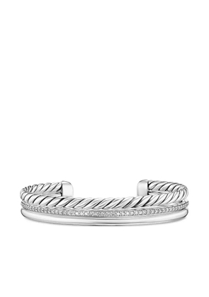 David Yurman sterling silver DY Mercer® Three Row diamond bangle